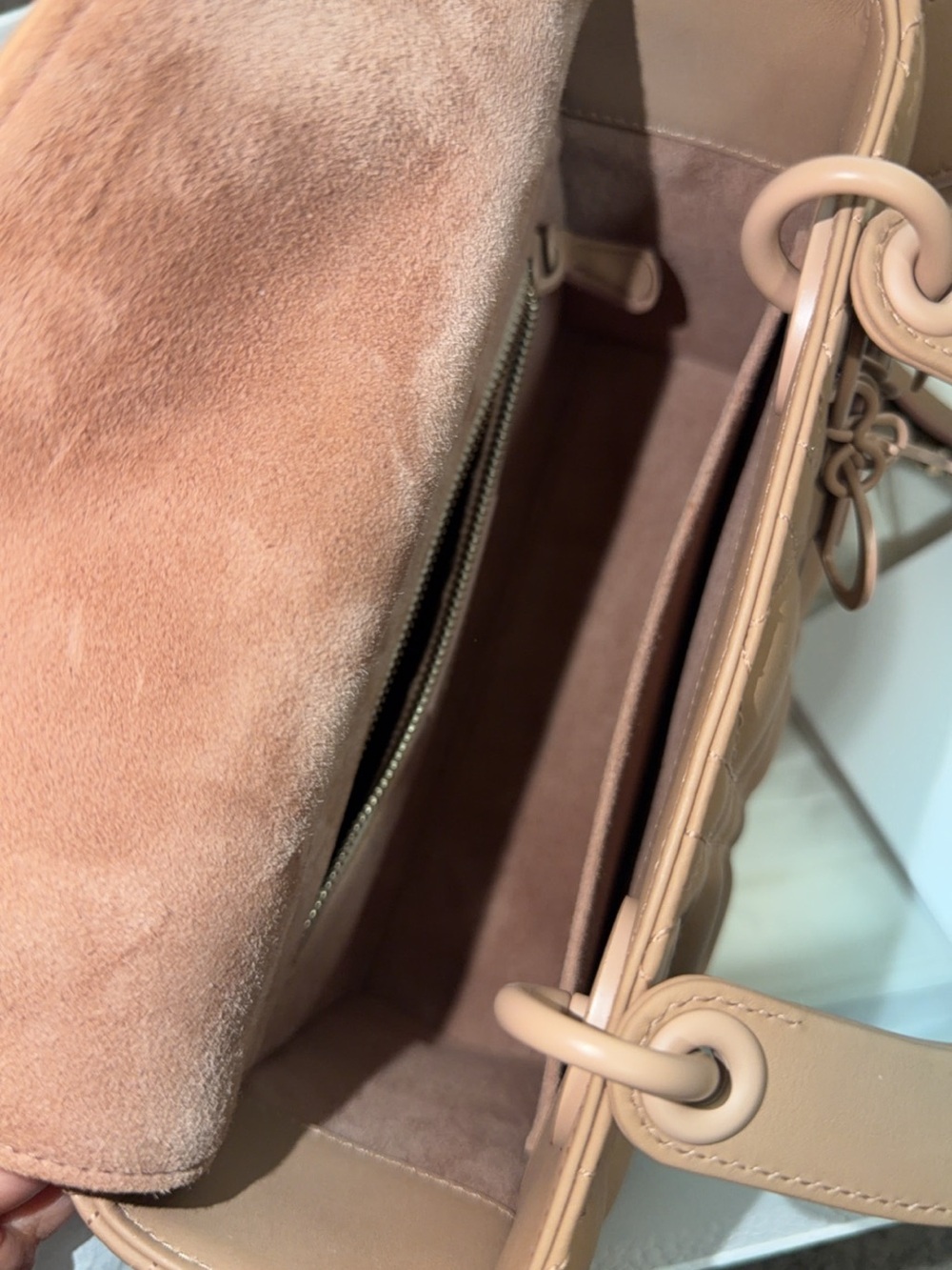 Dior Tan Lady Dior Quilted Leather Satchel - Picture 4 of 7